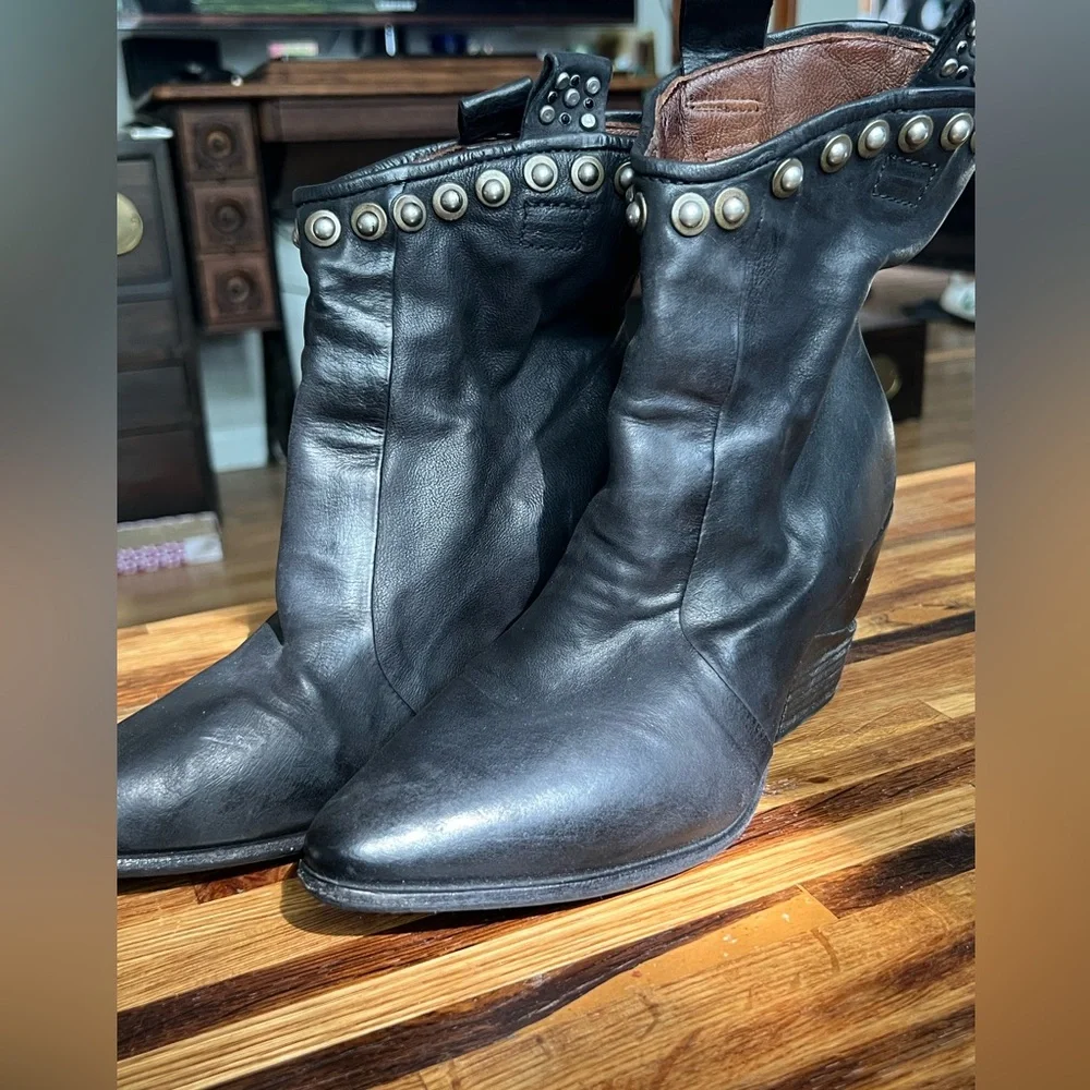 A.S. 98 studded heeled boots with cut out heel - Picture 3 of 8